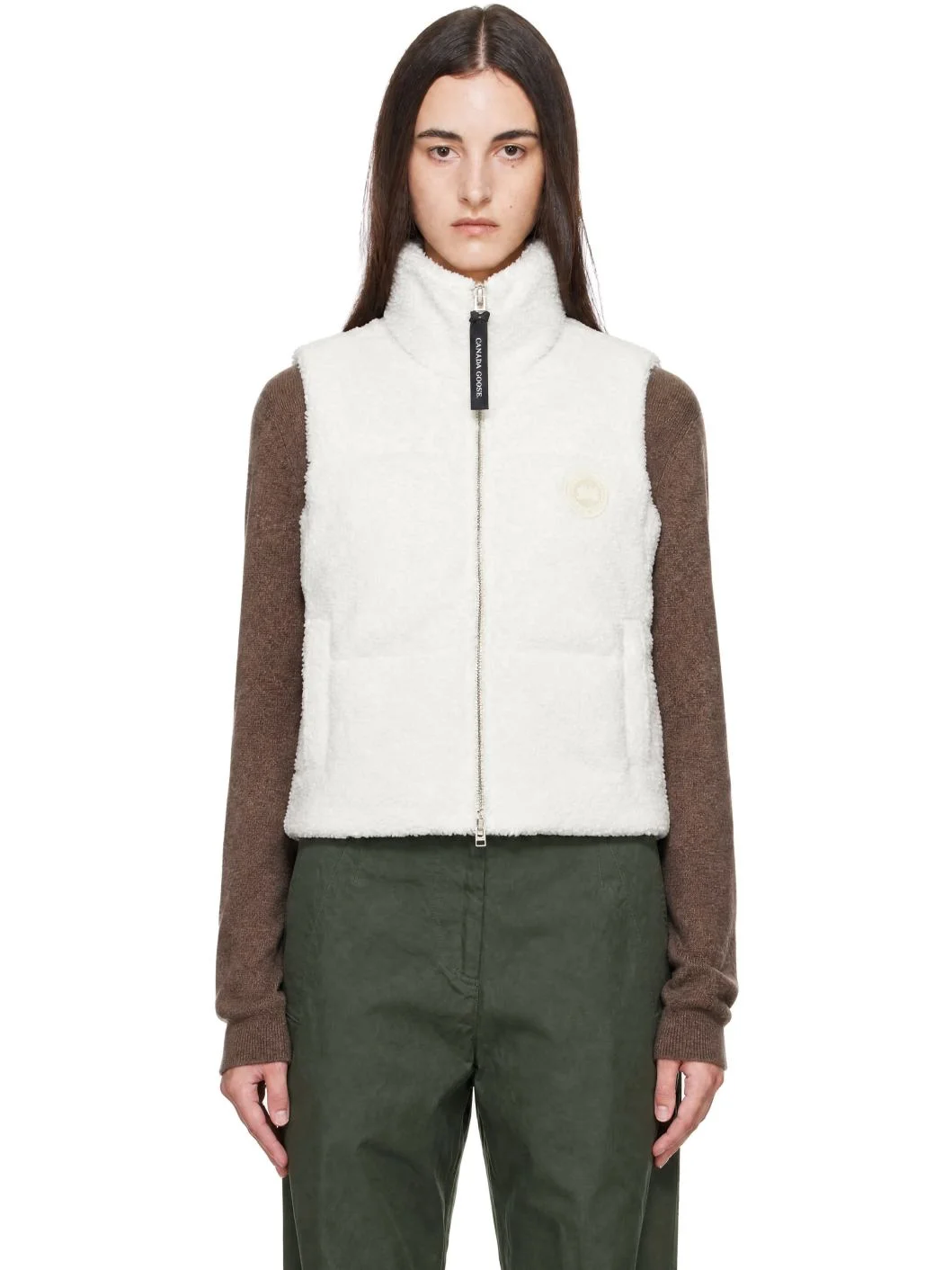 Off-White Fallon Fleece Puffer Down Vest - 1