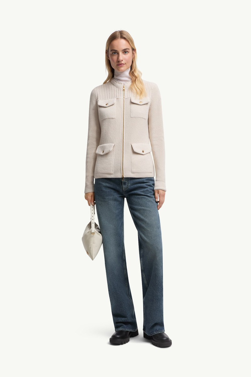 Moncler Padded Wool Zip-Up Cardigan outlook