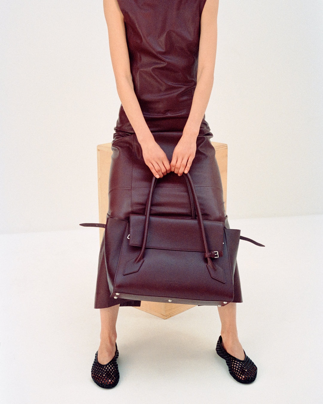 Backless Leather Dress - 7