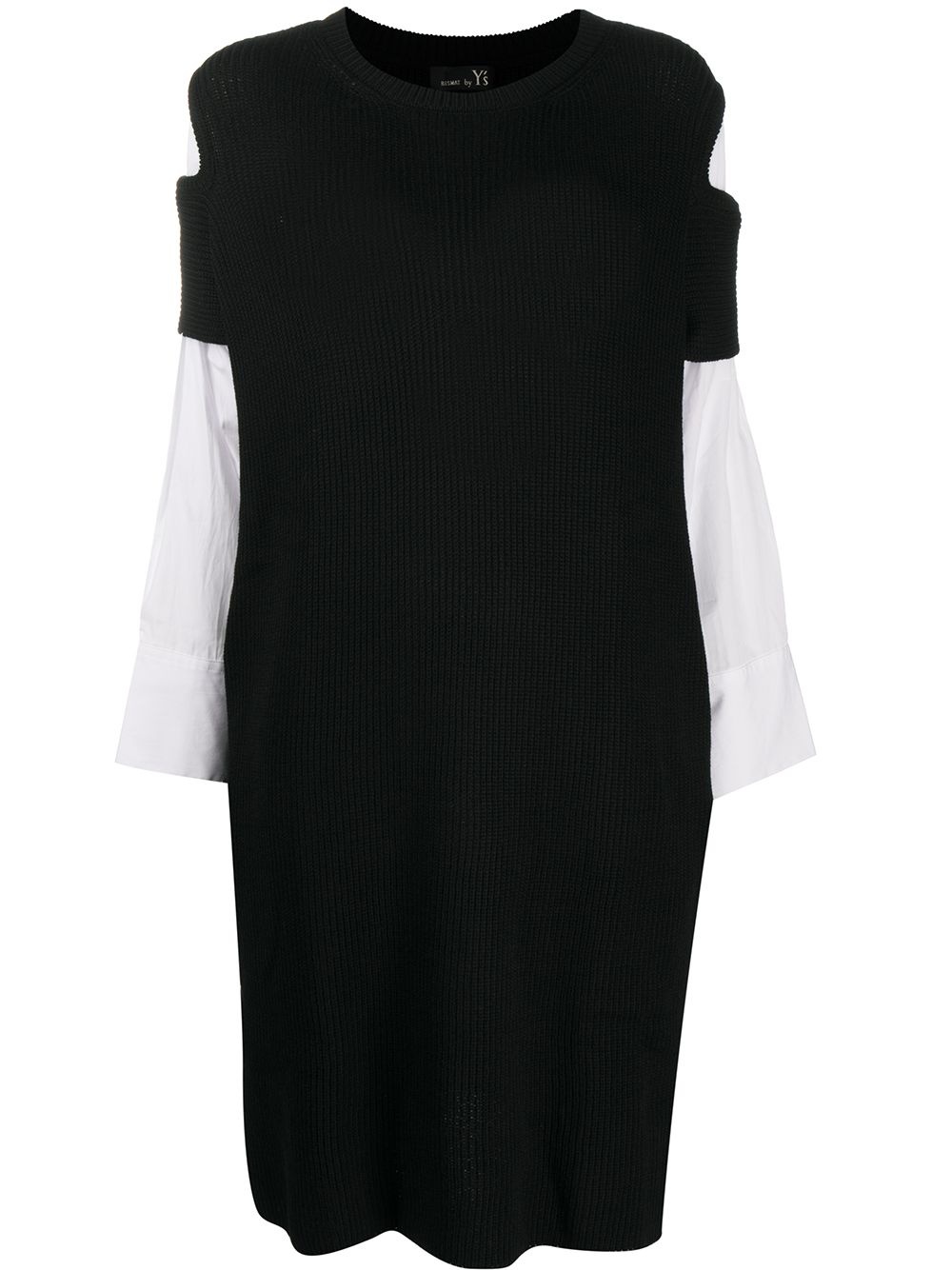 contrast-panel knit dress - 1