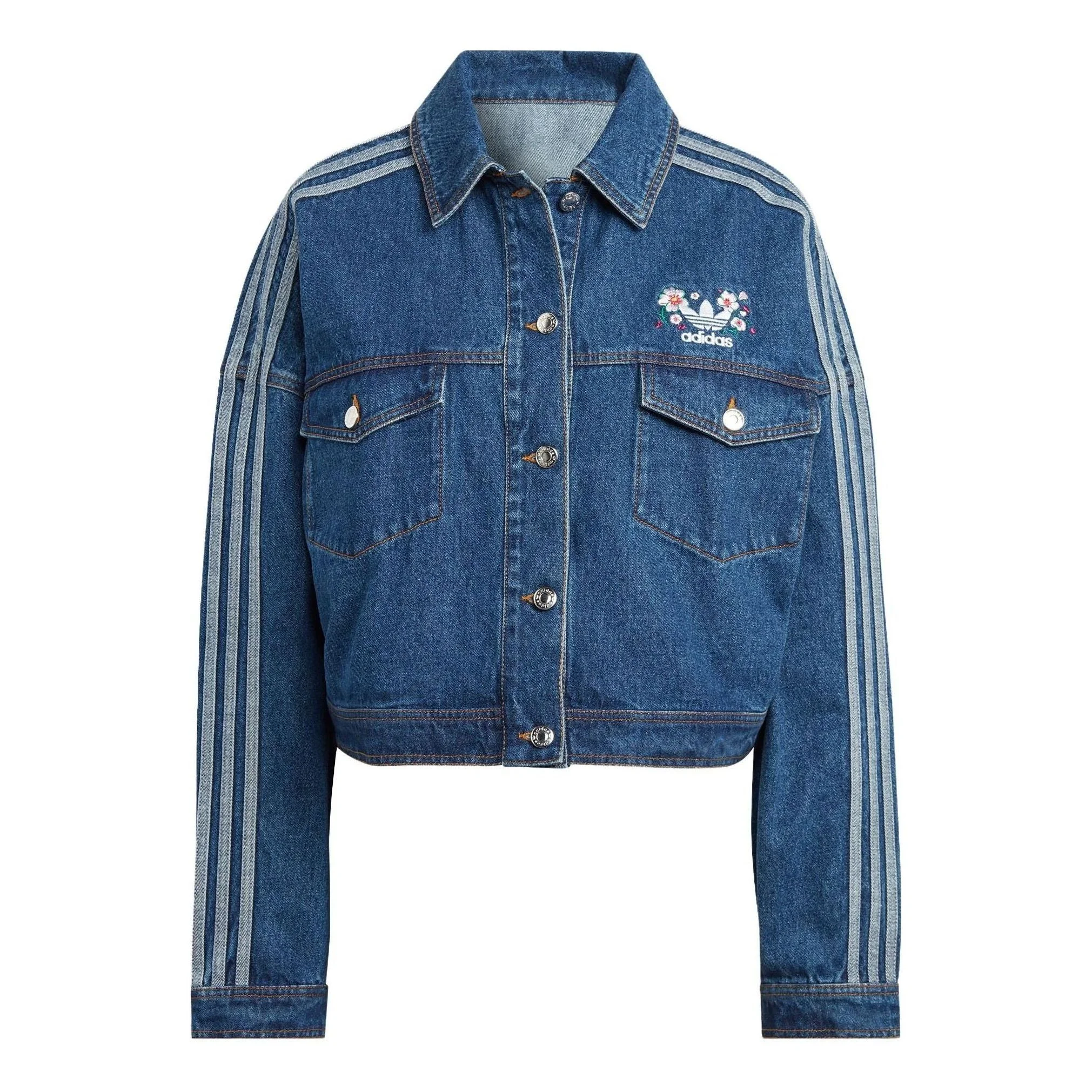 (WMNS) adidas Originals Logo Denim Jacket 'Blue Indigo' IP3767 - 1
