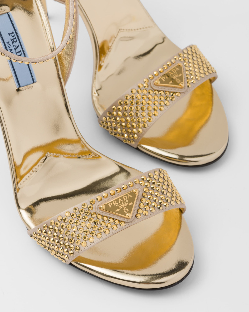 Satin sandals with crystals 7