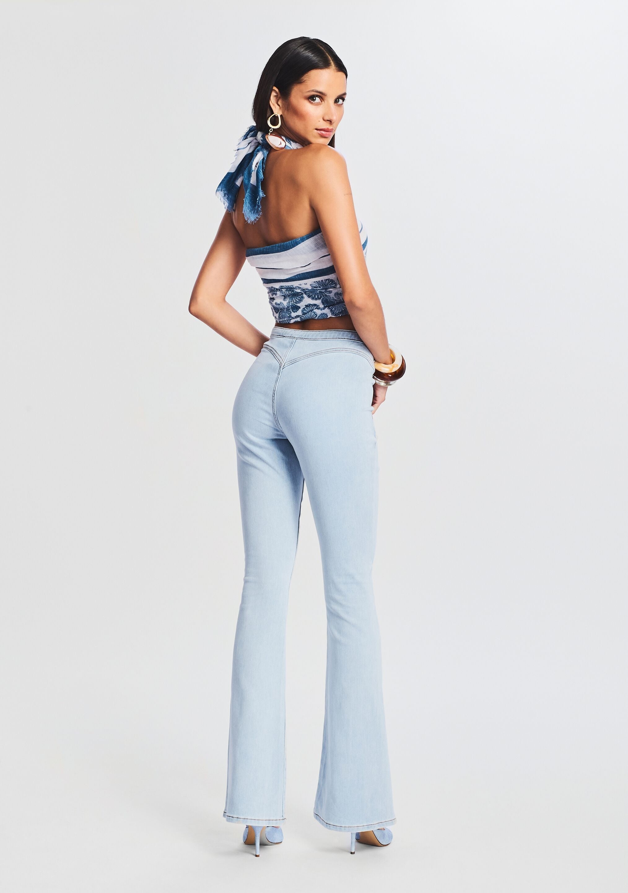 NORA MID RISE FLARE JEAN - 4