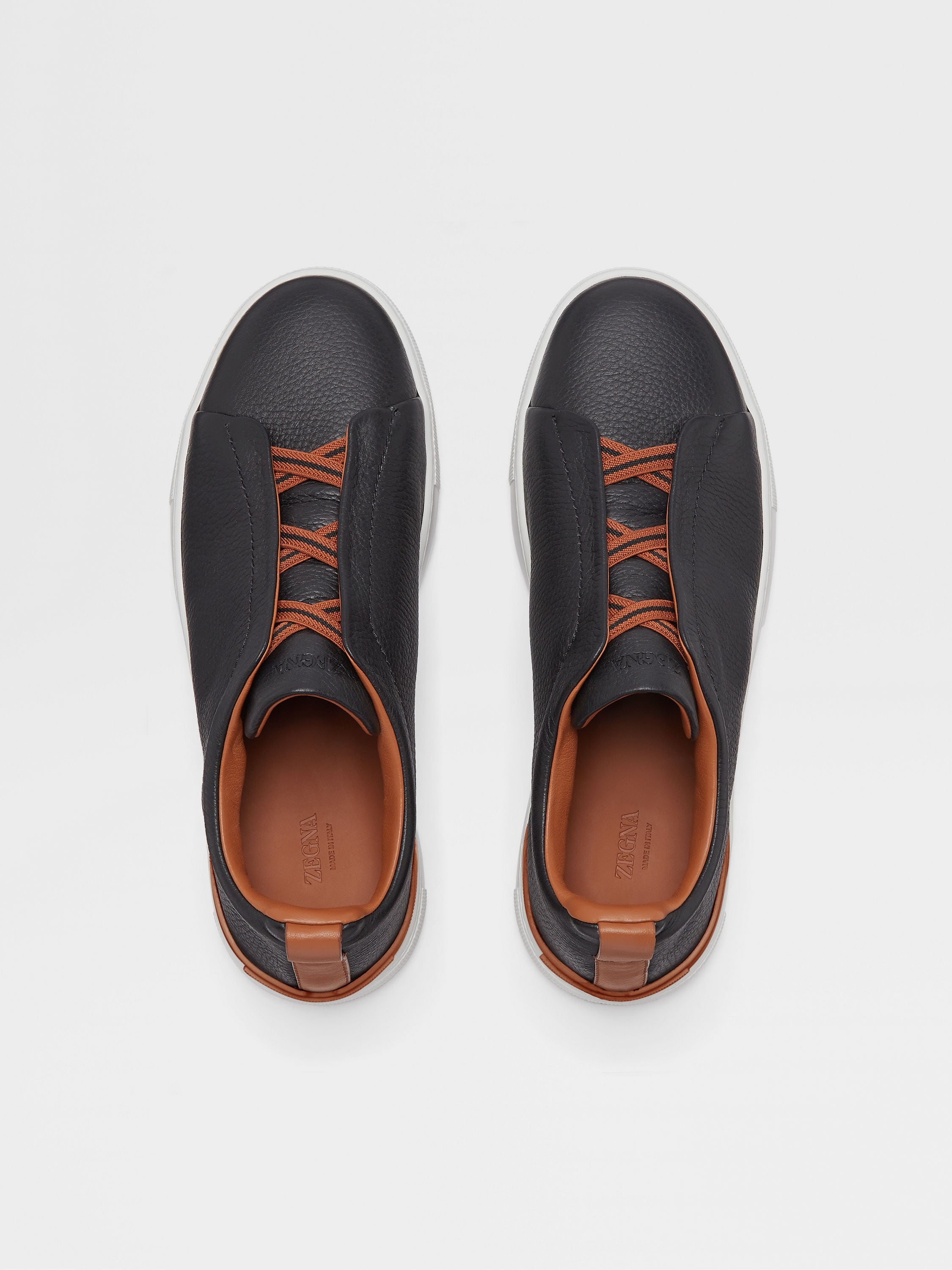 BLACK DEERSKIN TRIPLE STITCH™ SNEAKERS - 4
