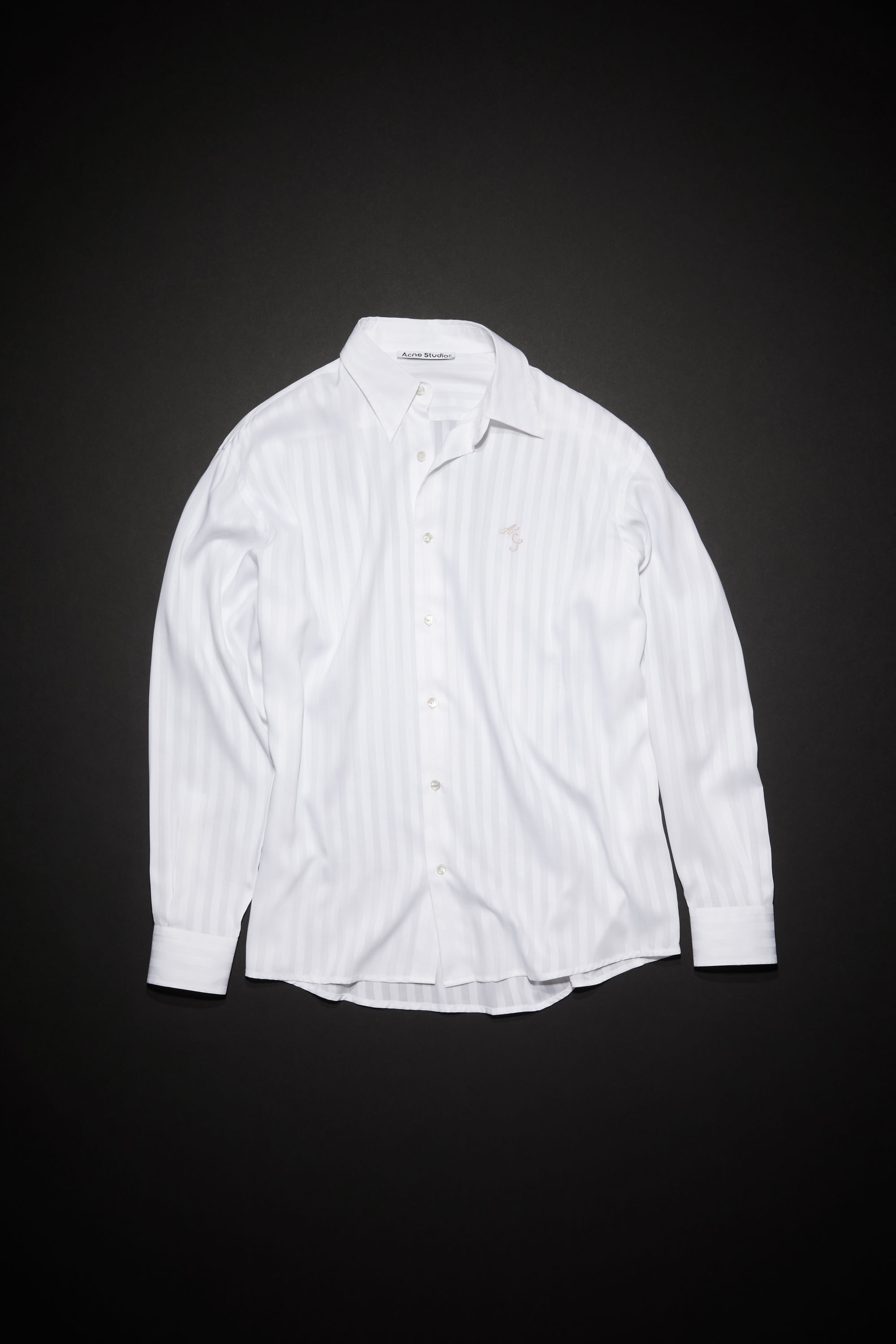 Button-up stripe shirt - White - 1