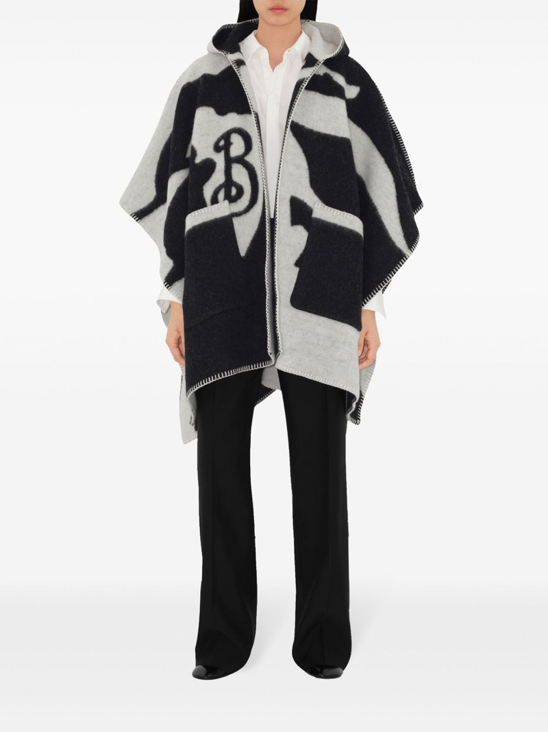 Burberry logo hooded poncho outlook