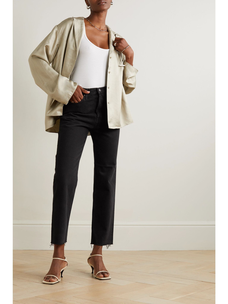 Totême Classic Cut high-rise straight-leg organic jeans Black outlook