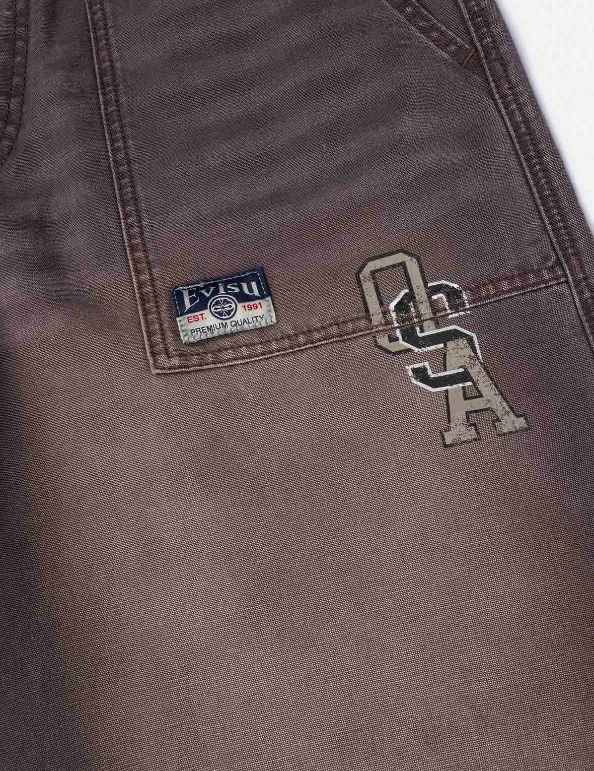 Multi Logos Print Balloon Fit Washed Woven Pants - 8