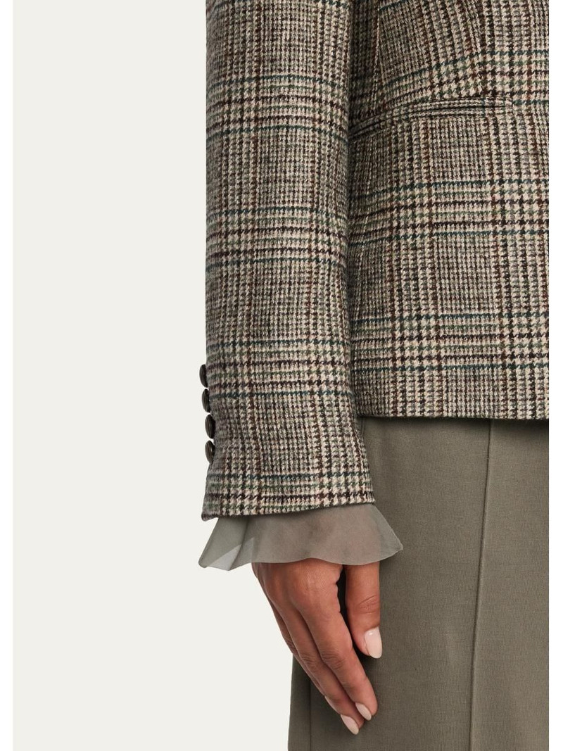 Double-Breasted Prince Of Wales Tailored Jacket 5