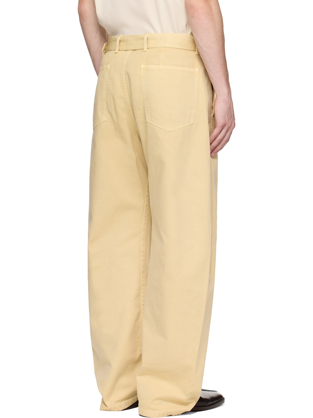 Beige Twisted Belted Jeans - 3