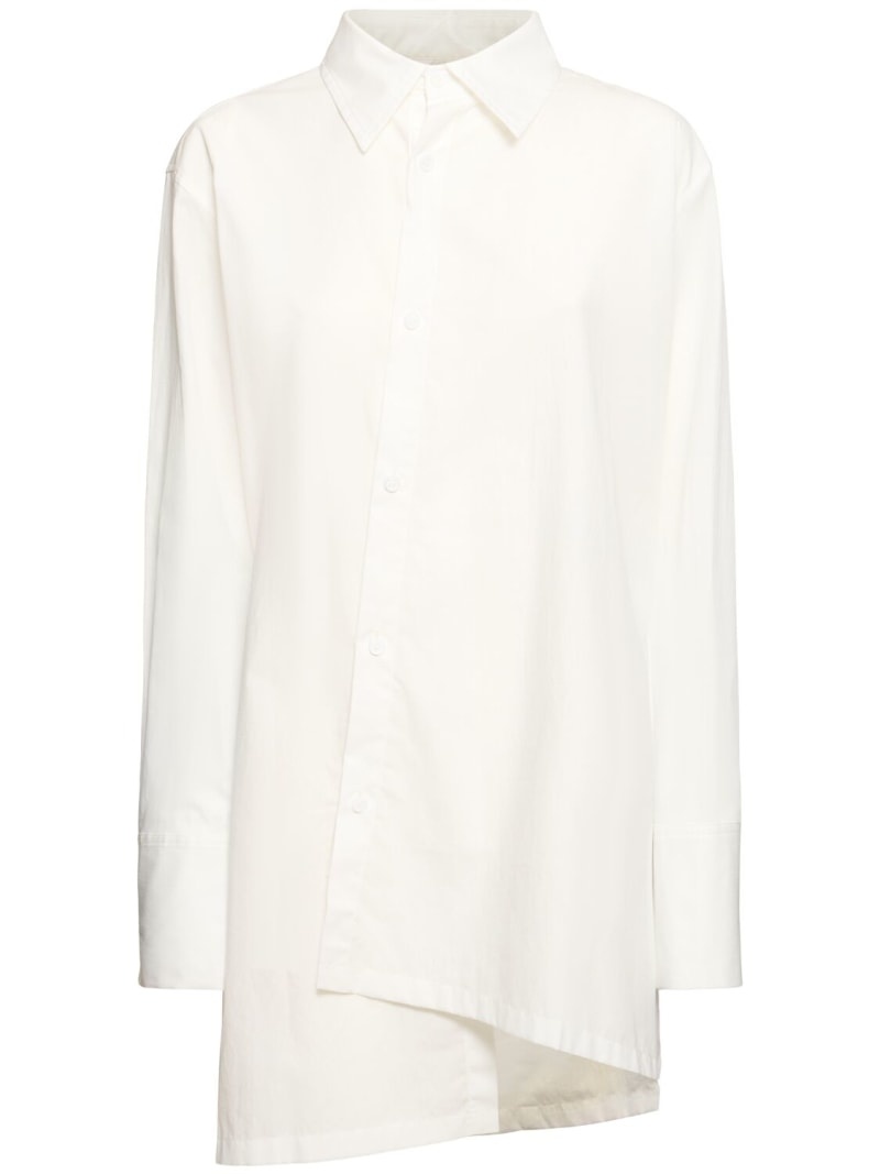 Asymmetric cotton poplin shirt - 1