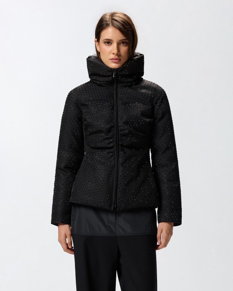PINKO FULLY RHINESTONED SHORT DOWN JACKET outlook