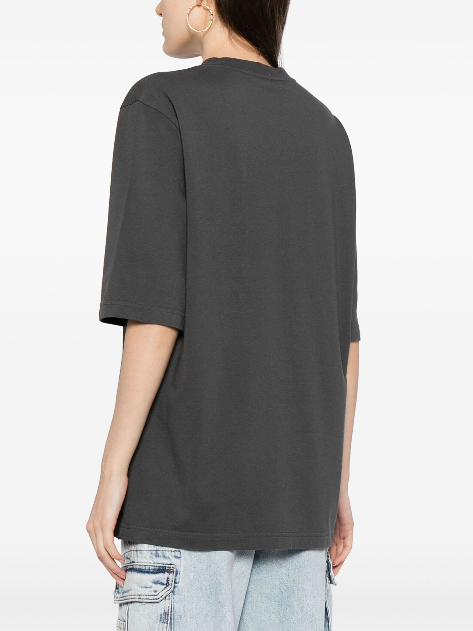 Grey Bear-Print Cotton T-Shirt - 4