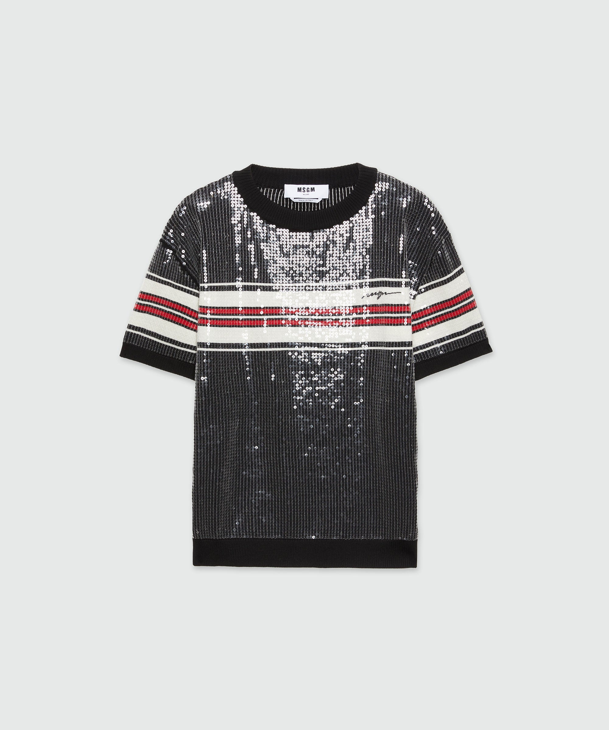 T-Shirt in wool and sequins - 1