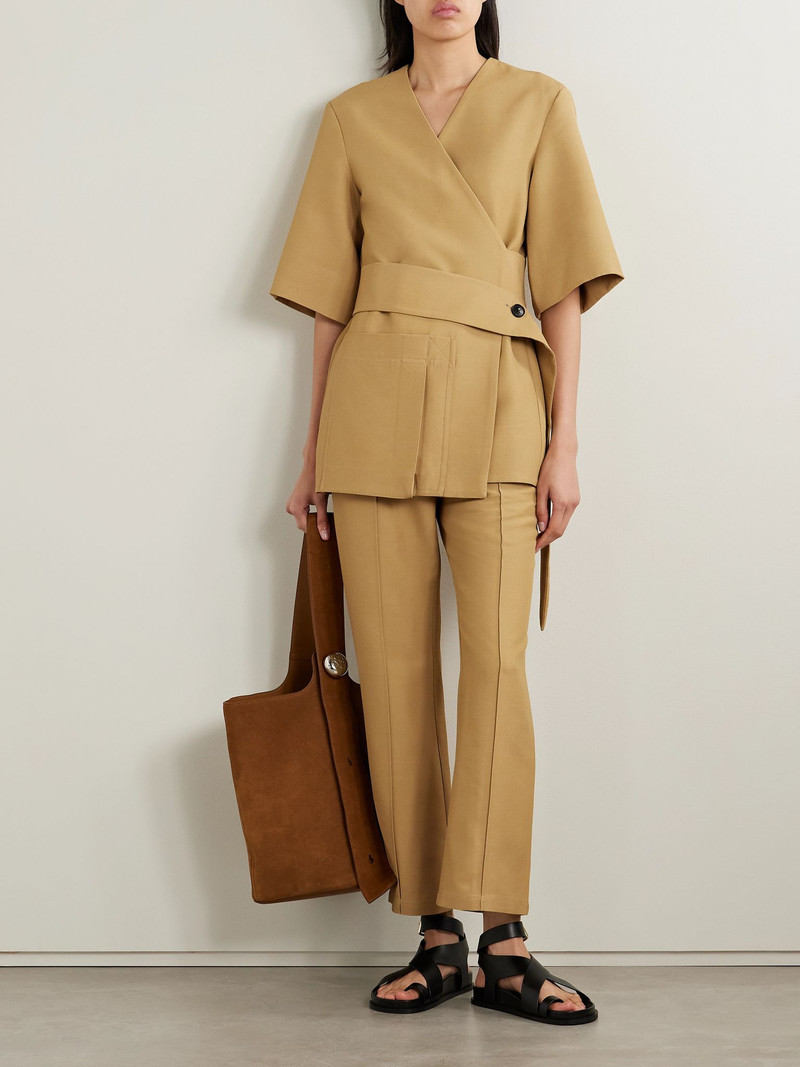 CO Cropped woven straight-leg pants Camel outlook
