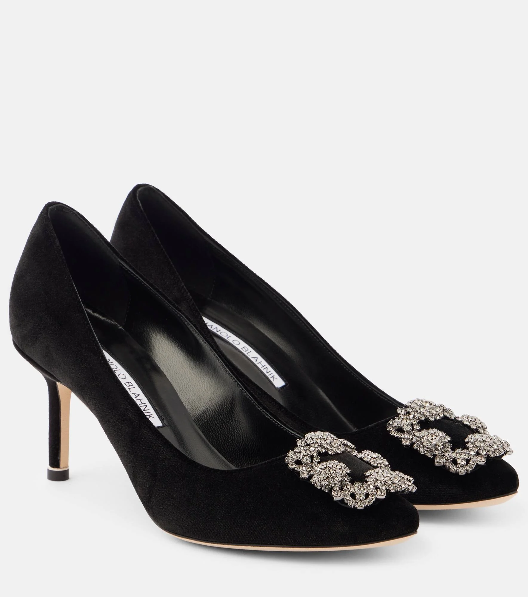 Hangisi 70 embellished velvet pumps - 1