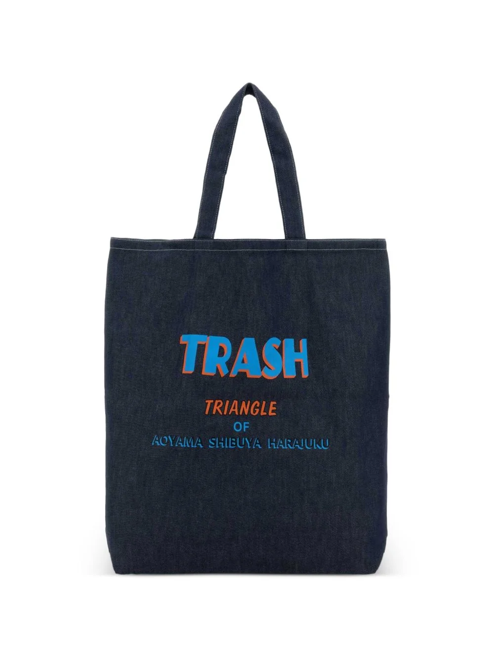 large denim tote bag - 1