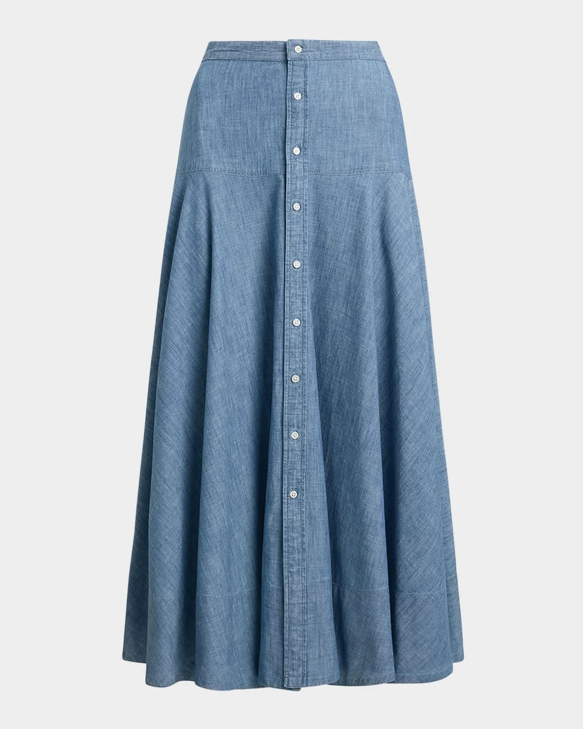 Cotton Chambray Maxi Skirt - 1