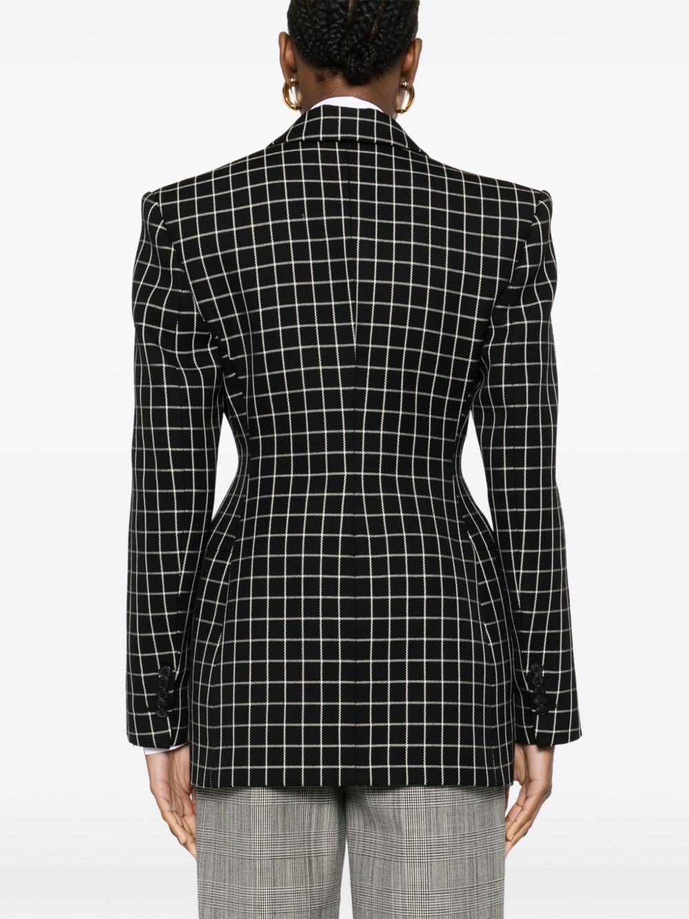 check-pattern blazer - 4