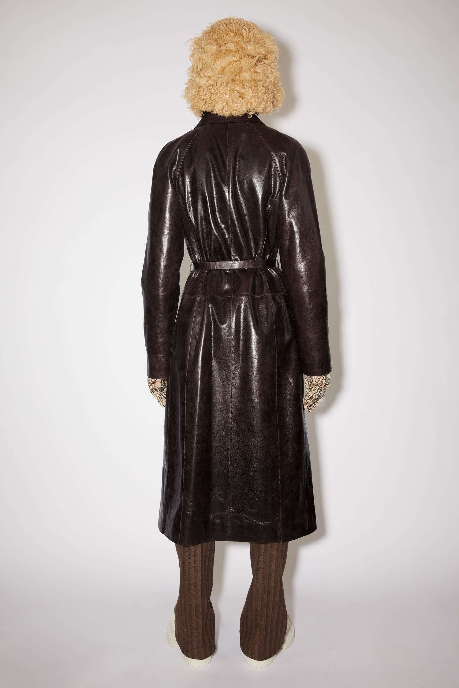 Calf leather coat - Chocolate brown - 3