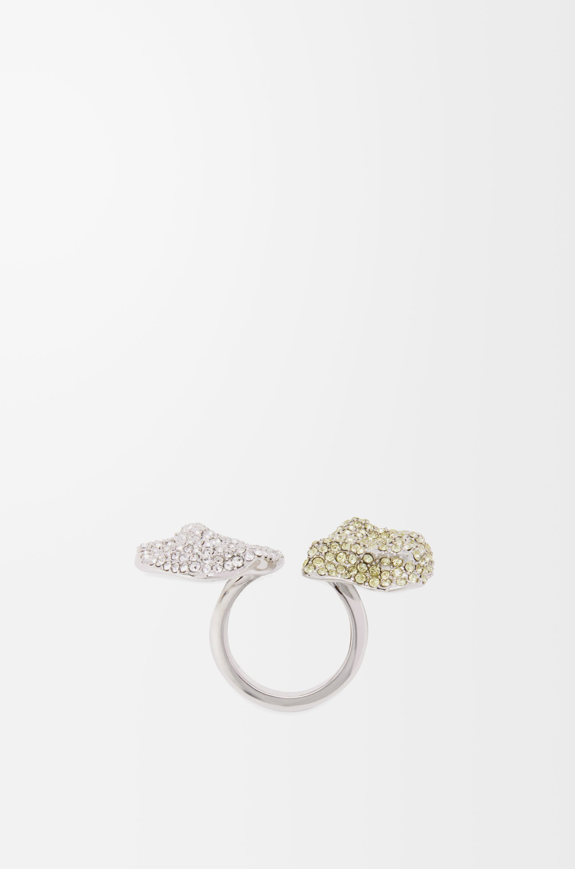 Glitter Fragment double ring in sterling silver and crystals - 3