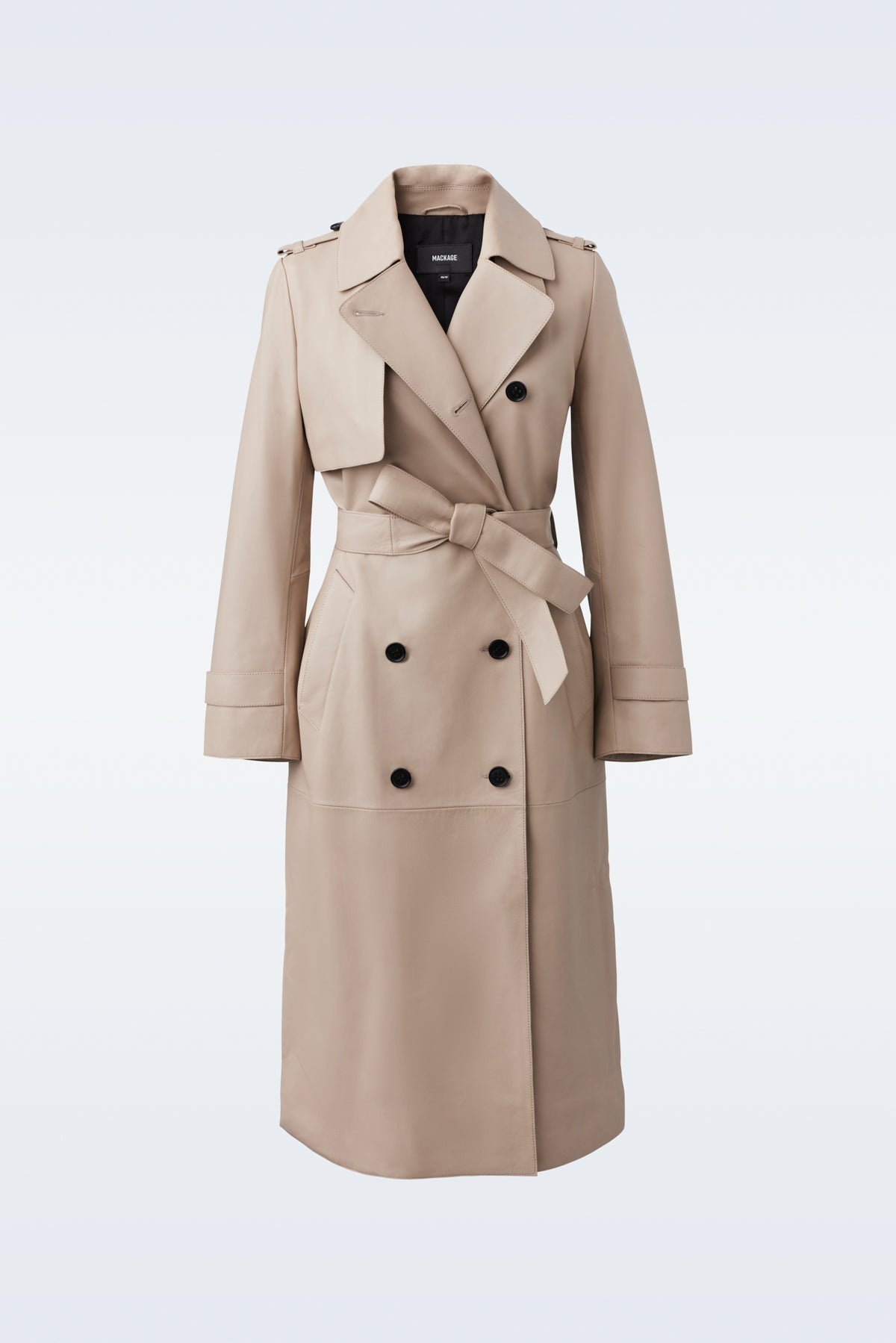 GAEL-V Maxi Leather Trench Coat - 1