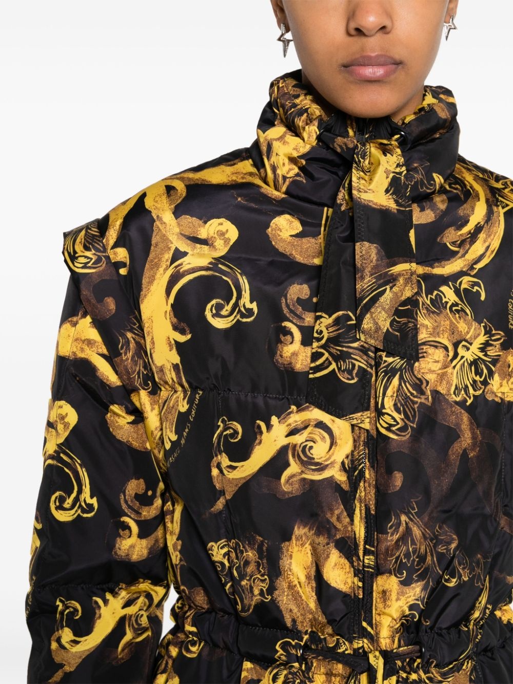 Barocco-print down jacket - 5