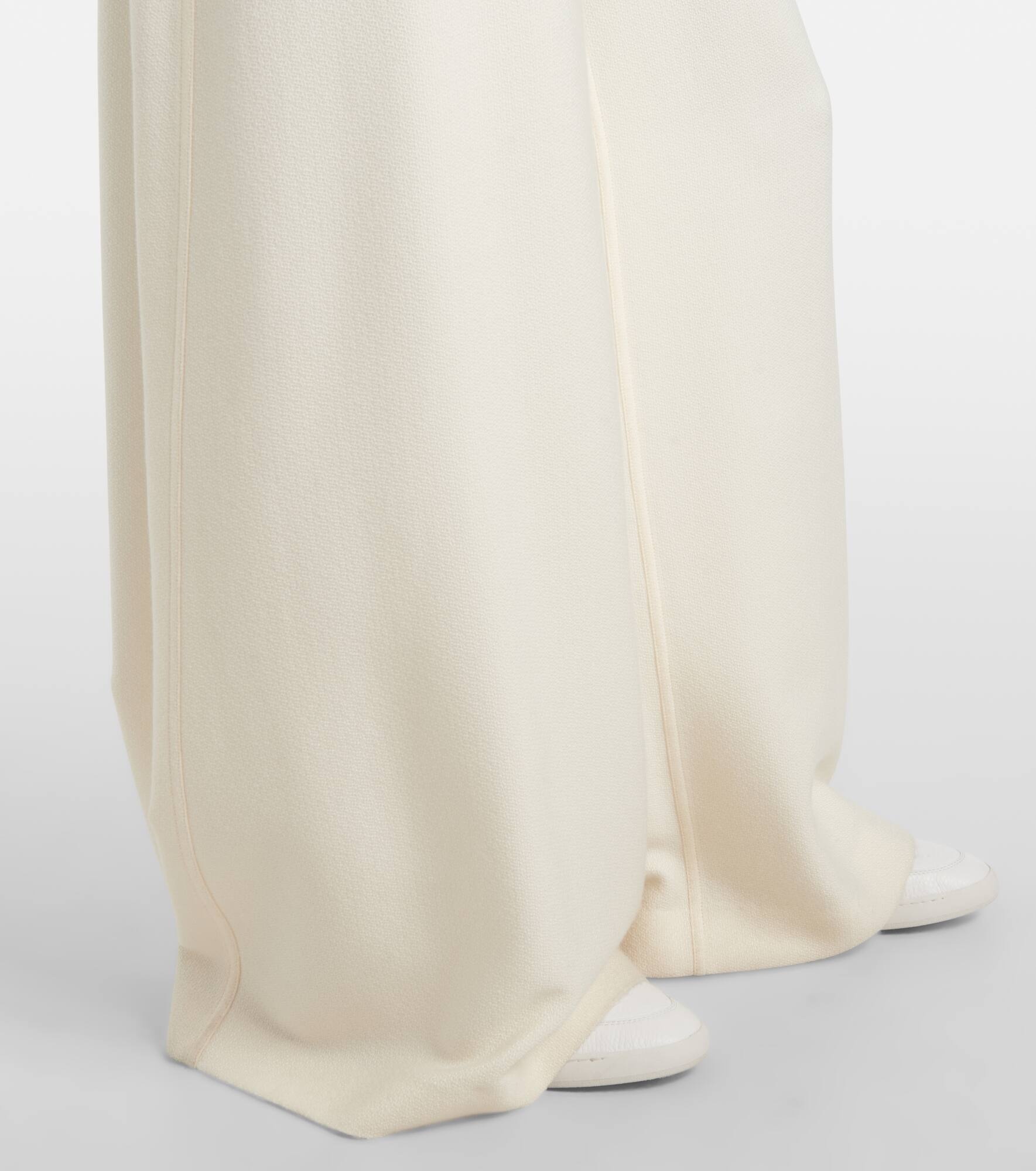 Gelos wool and silk jacquard palazzo pants - 5