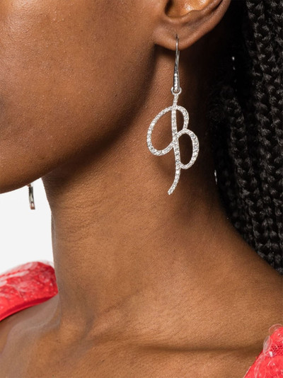 Blumarine crystal-embellished logo-pendant earrings outlook
