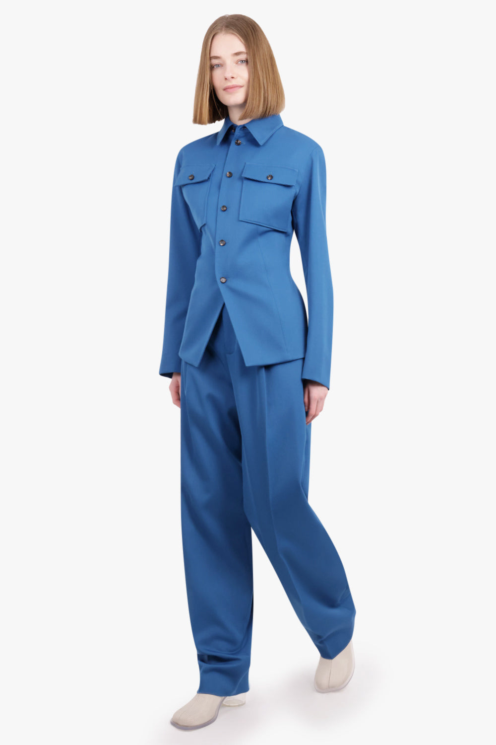 WOOL GARBARDINE SHIRT | PACIFIC - 5