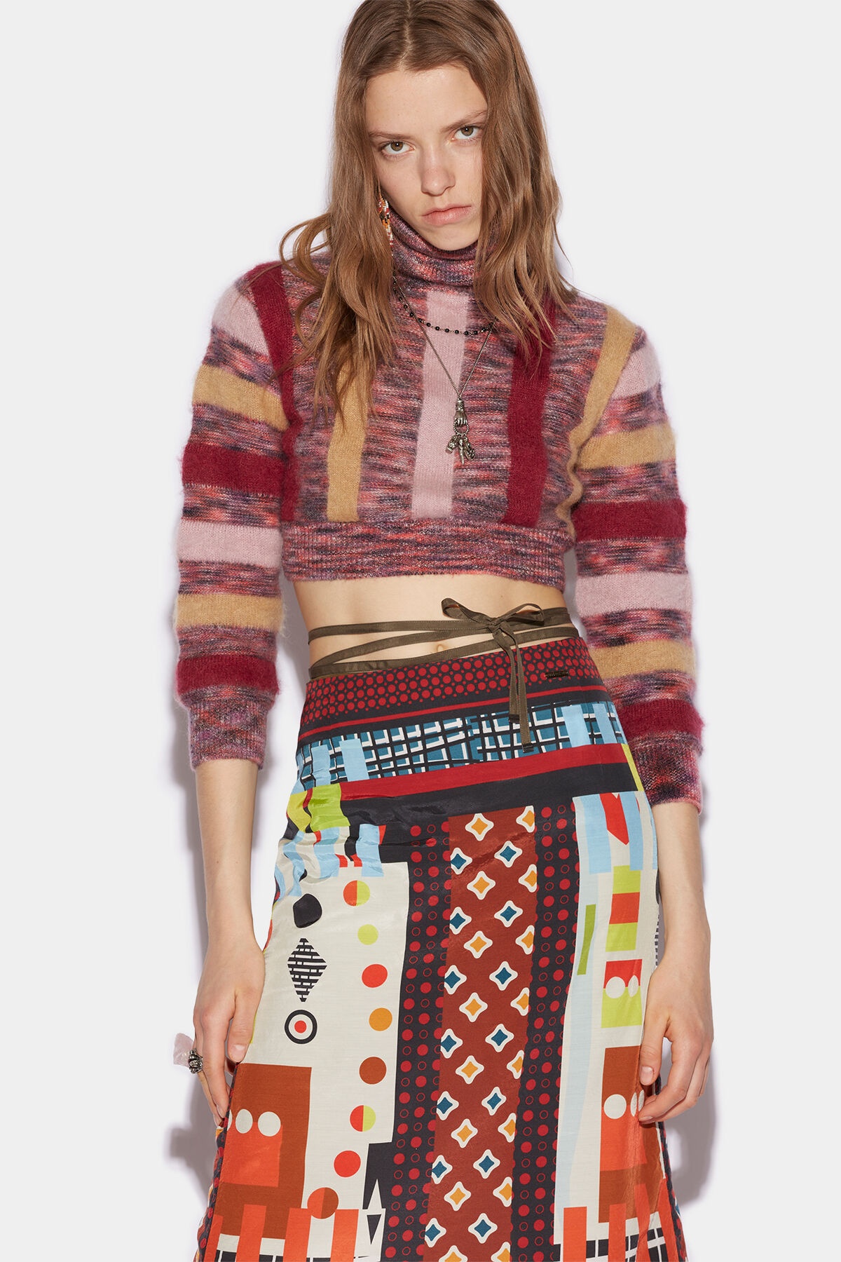 STRIPED CROPPED TURTLE NECK - 3