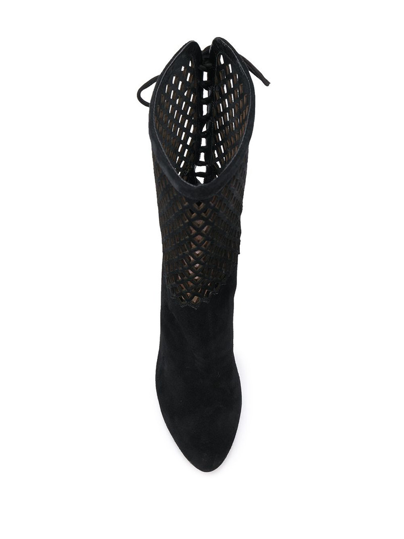 panelled kitten heel ankle boots 4