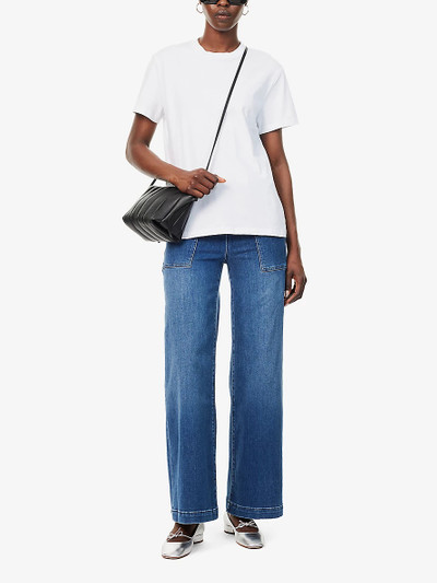 FRAME Francoise wide-leg stretch-denim jeans outlook