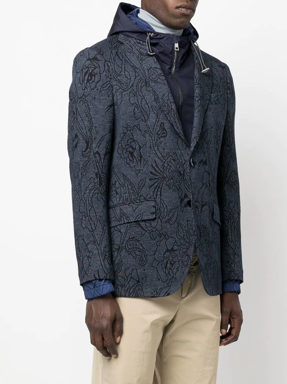 detachable-layer jacquard blazer - 3