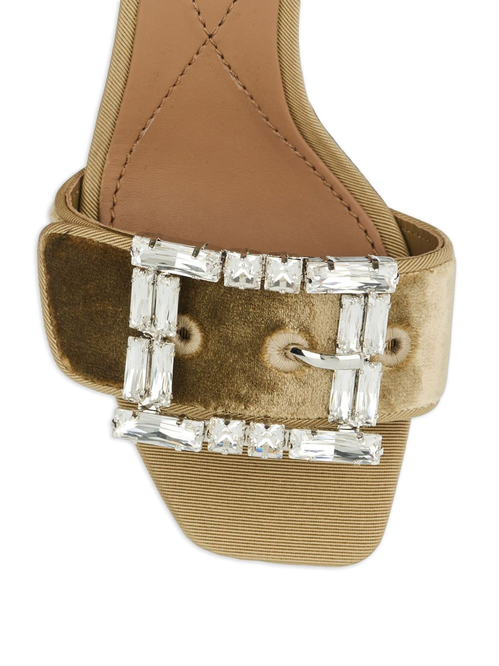 70mm crystal-embellished velvet sandals - 4