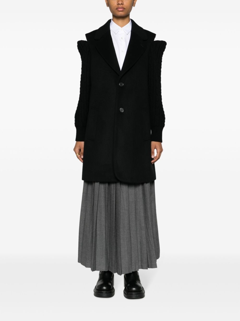 cold-shoulder single-breasted coat - 2