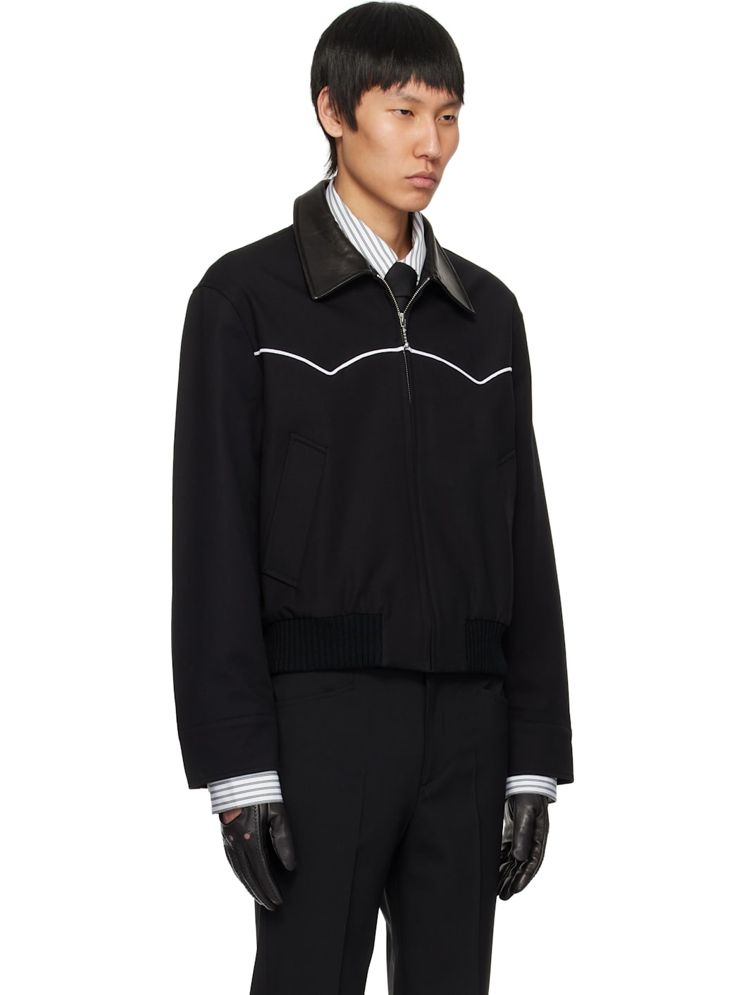 Black Western Harrington Jacket - 2
