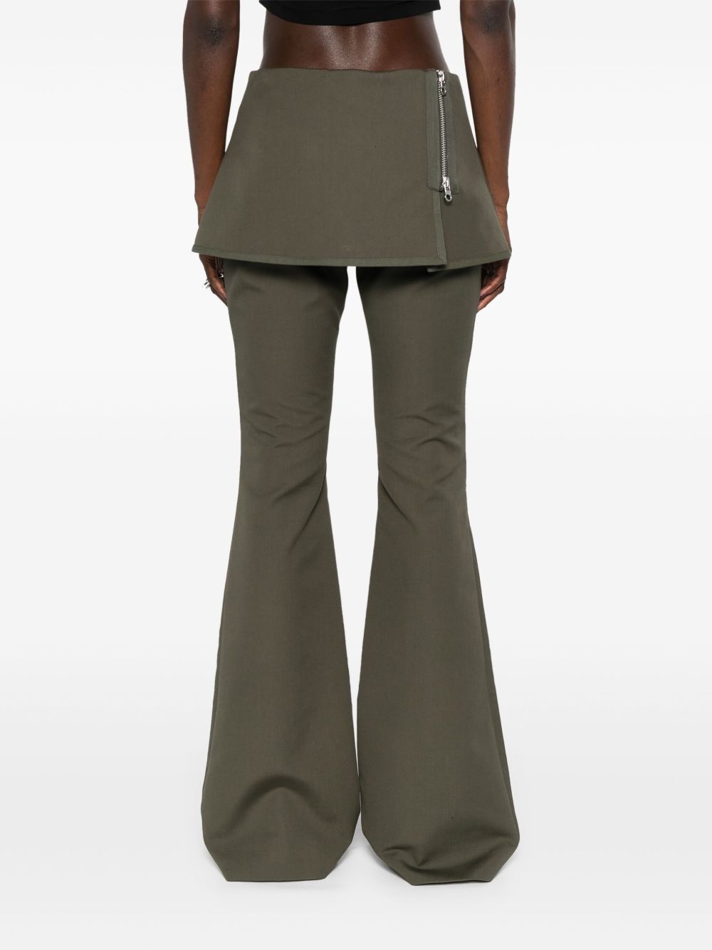 layered-skirt bootcut trousers - 4