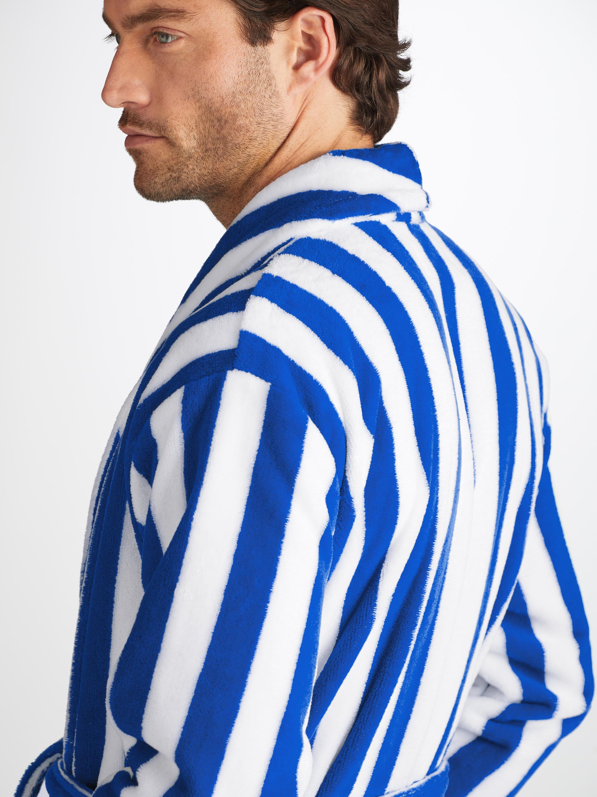 Men's Bathrobe Aston 31 Terry Cotton Blue - 6