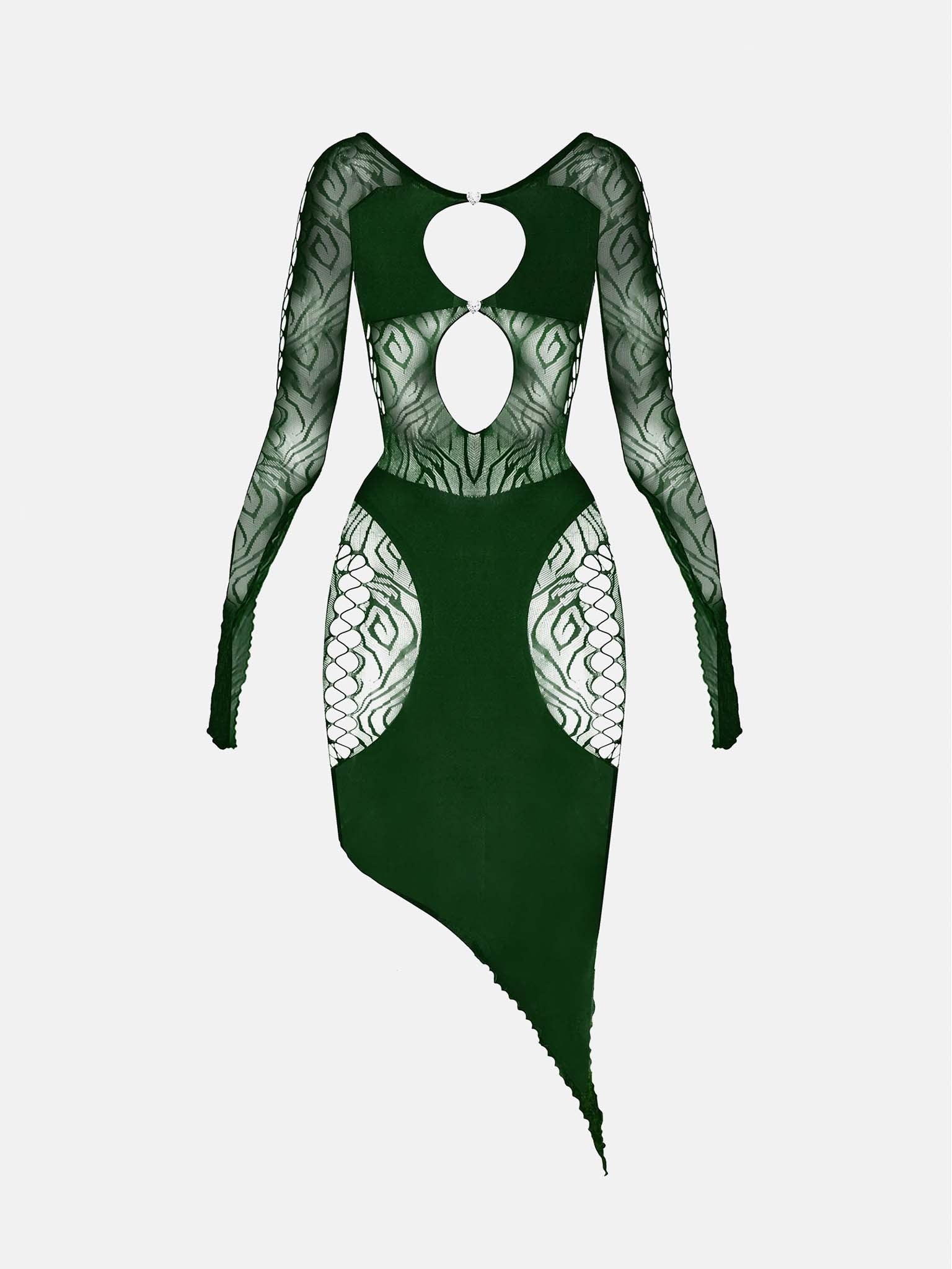 CHARLOTTE DRESS FOREST GREEN - 6