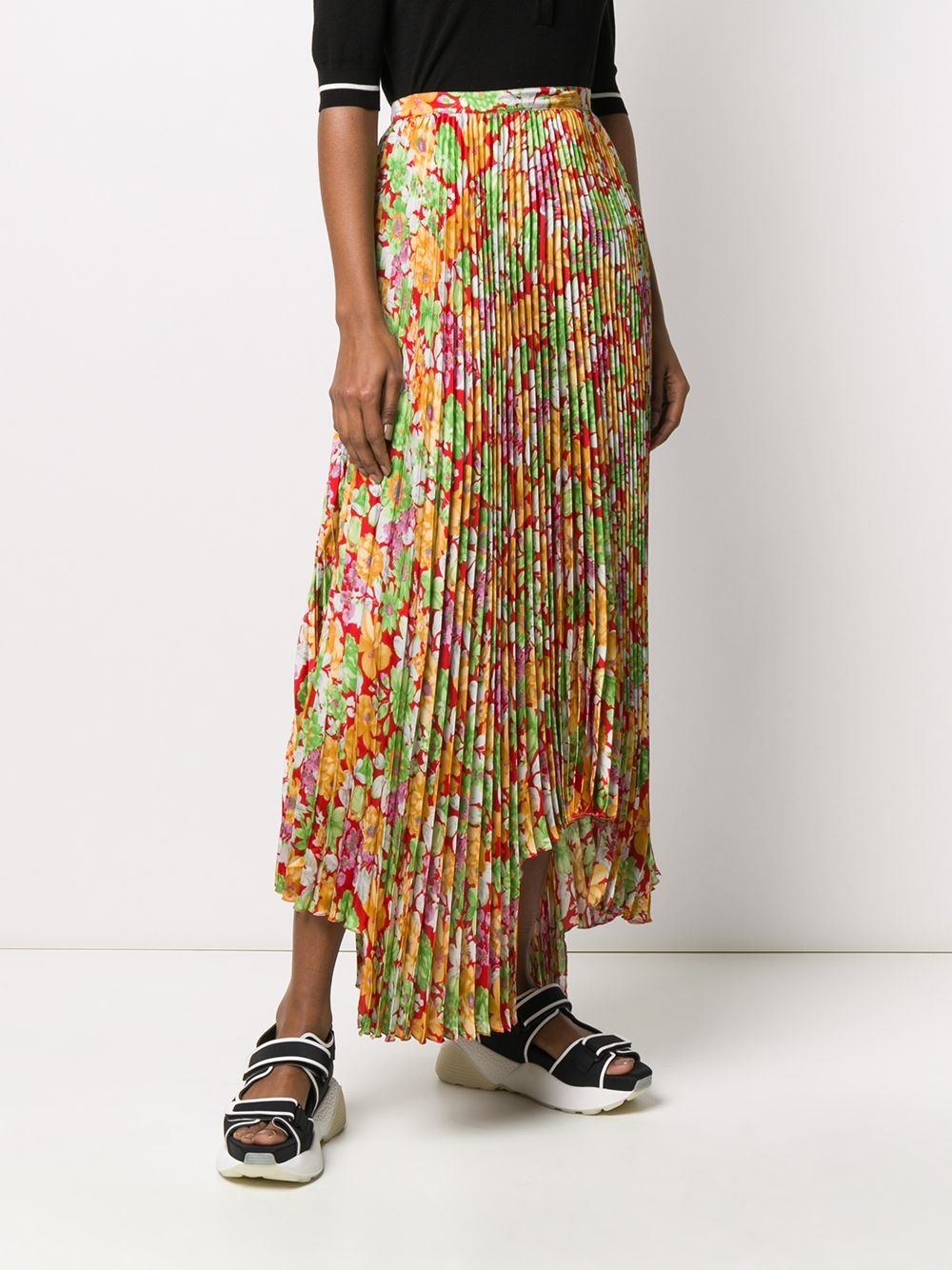 asymmetric pleated skirt - 3