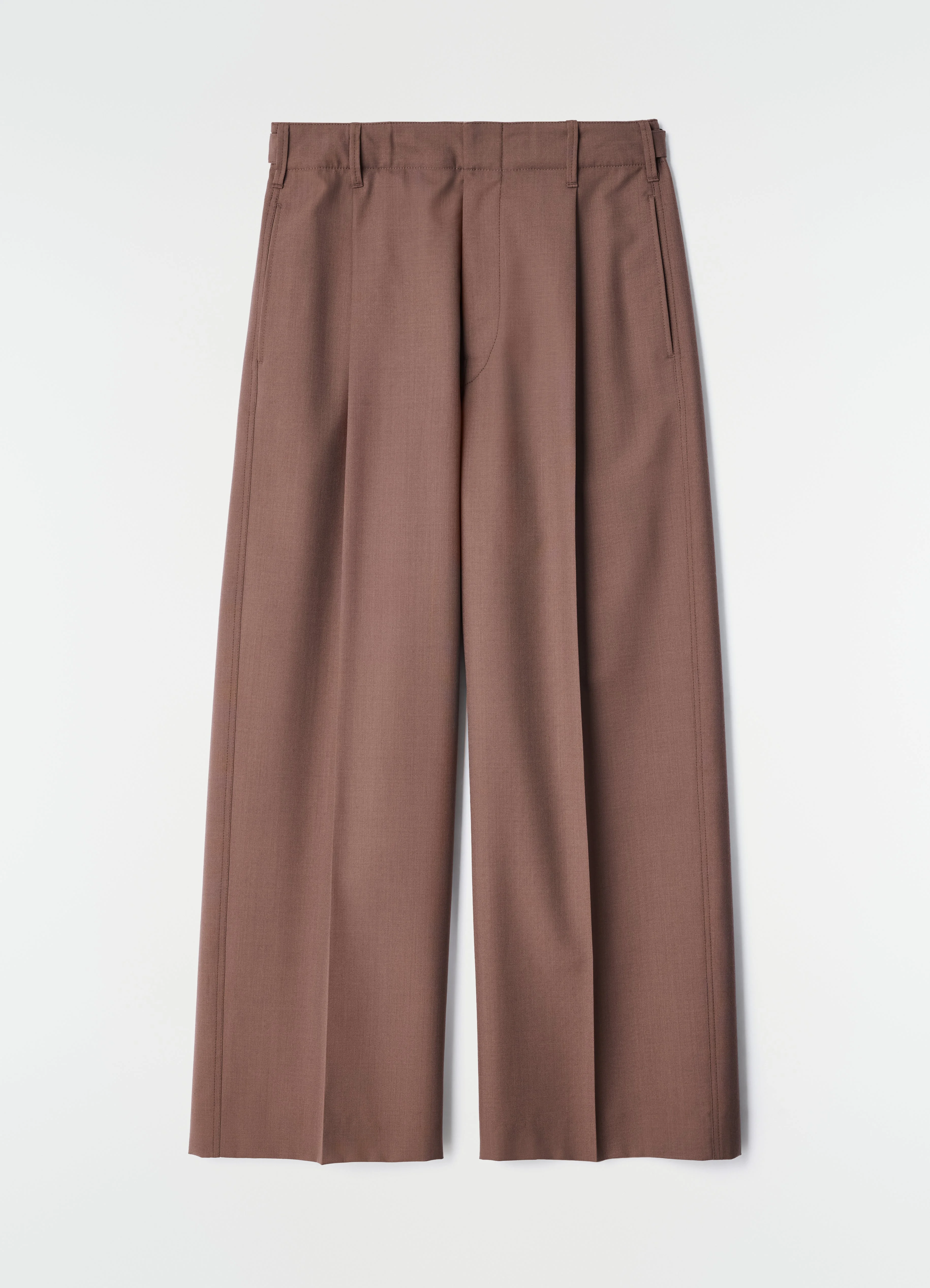 SINGLE-PLEAT TAILORED PANTS IN TROPICAL WOOL BLEND - 1