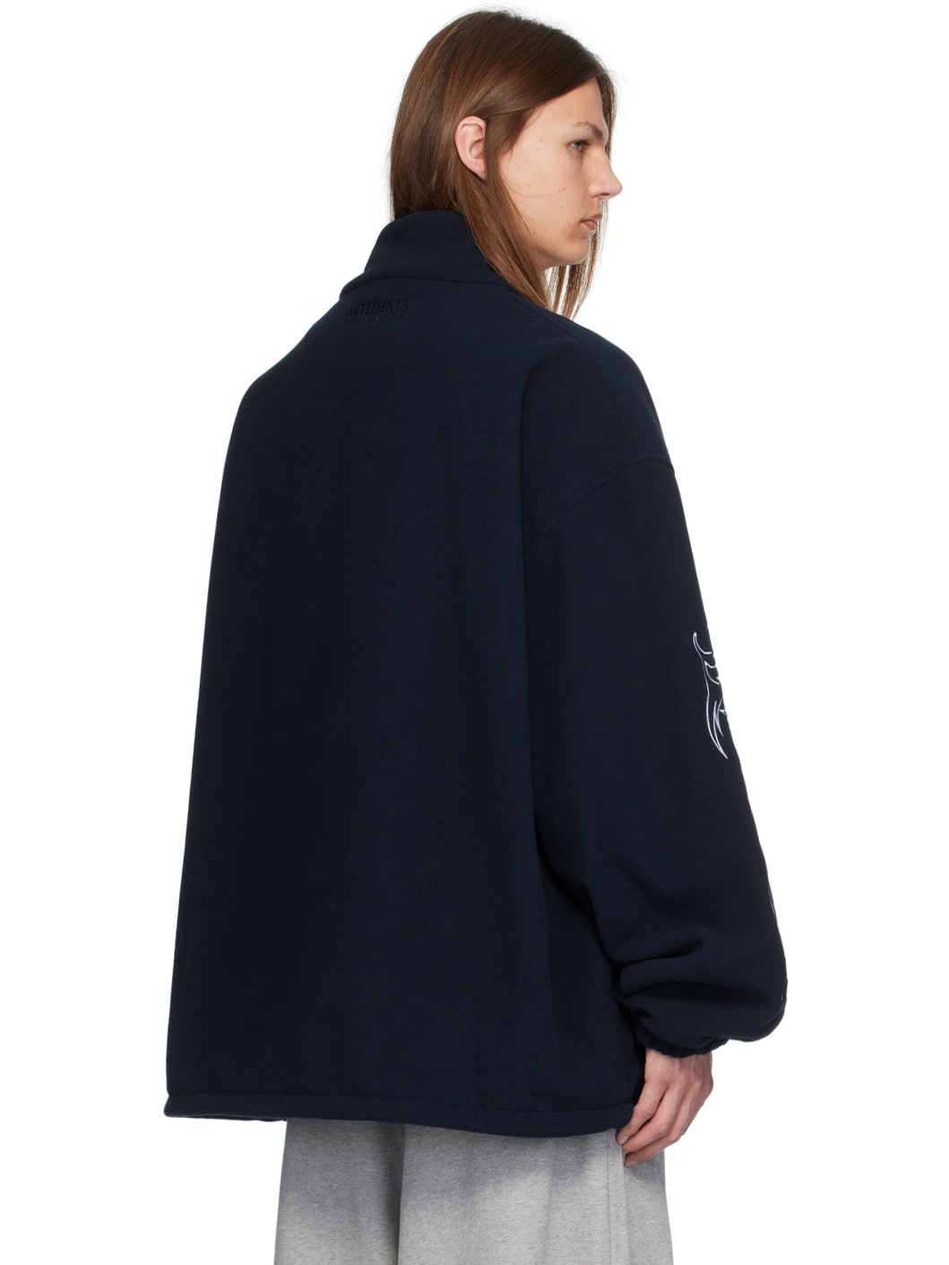 Navy Embroidered-Logo Jacket - 3