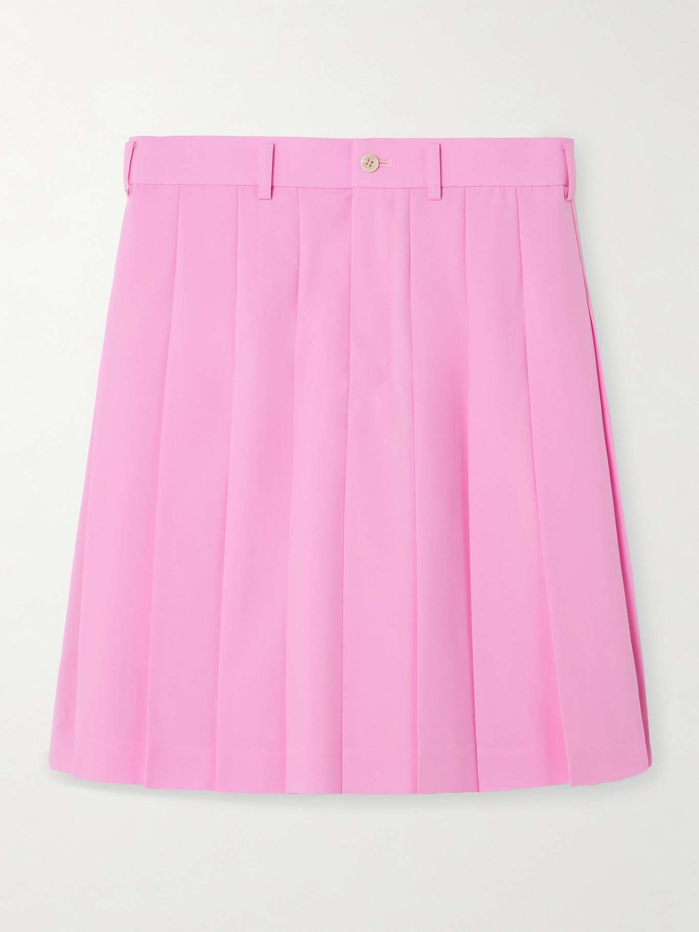 Pleated wool grain de poudre midi skirt - 1
