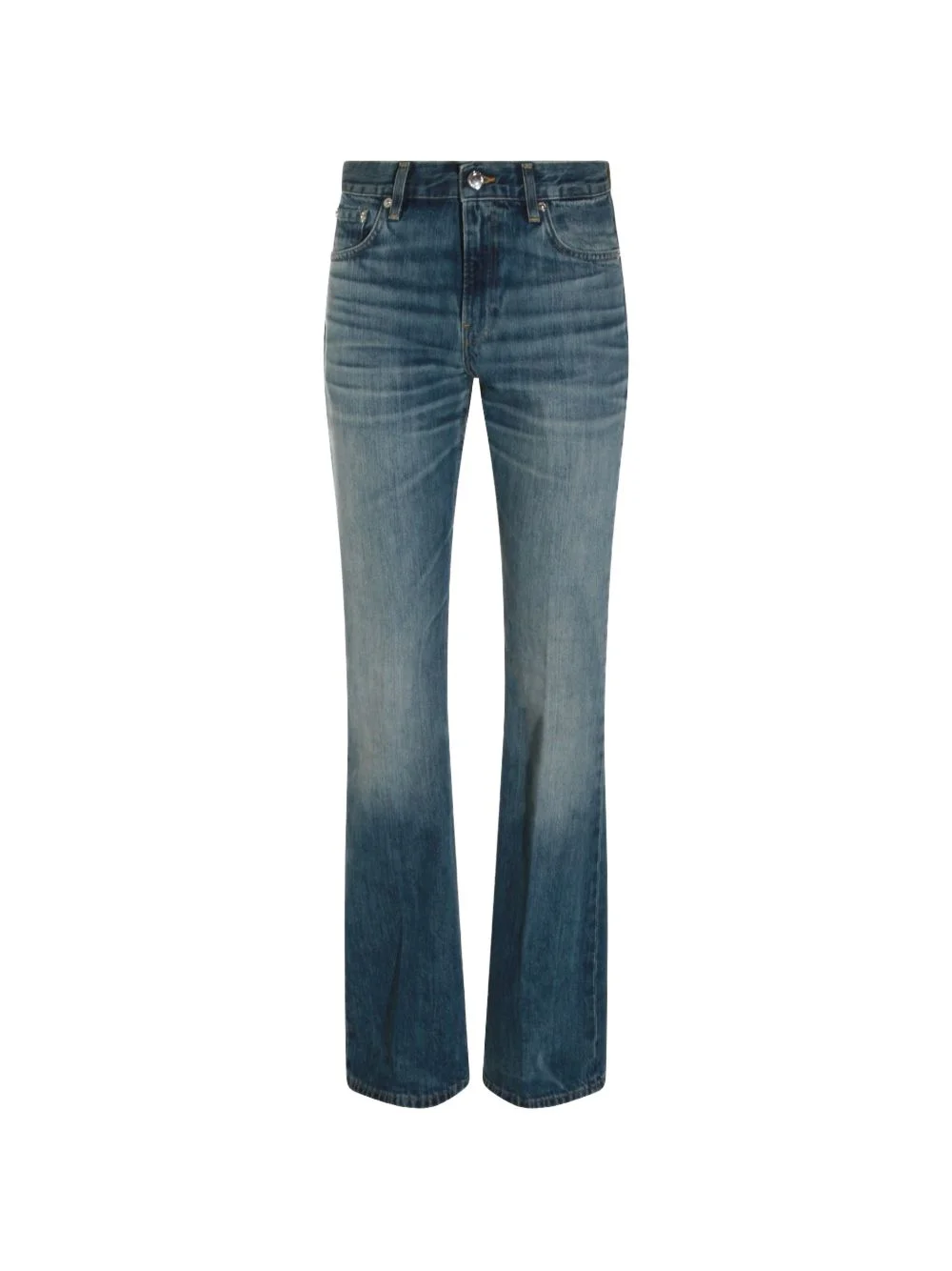 faded-effect bootcut jeans - 1