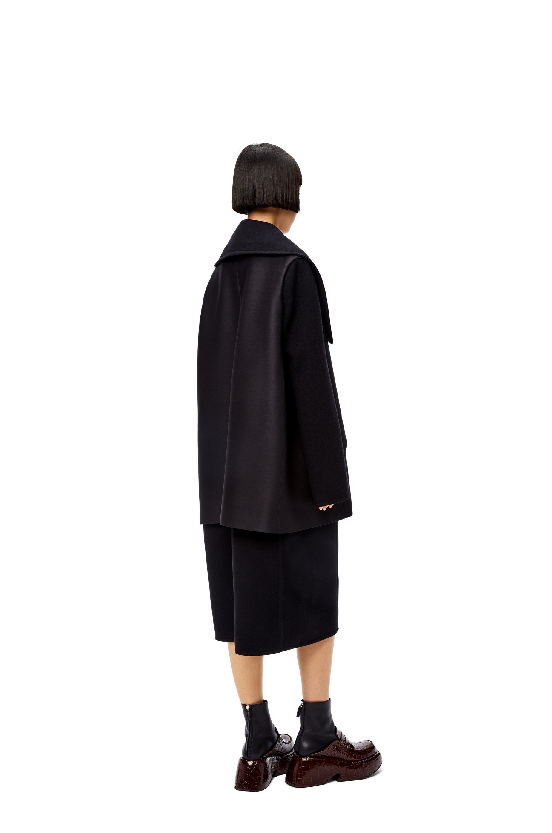 Cocoon coat in wool and cashmere - 3