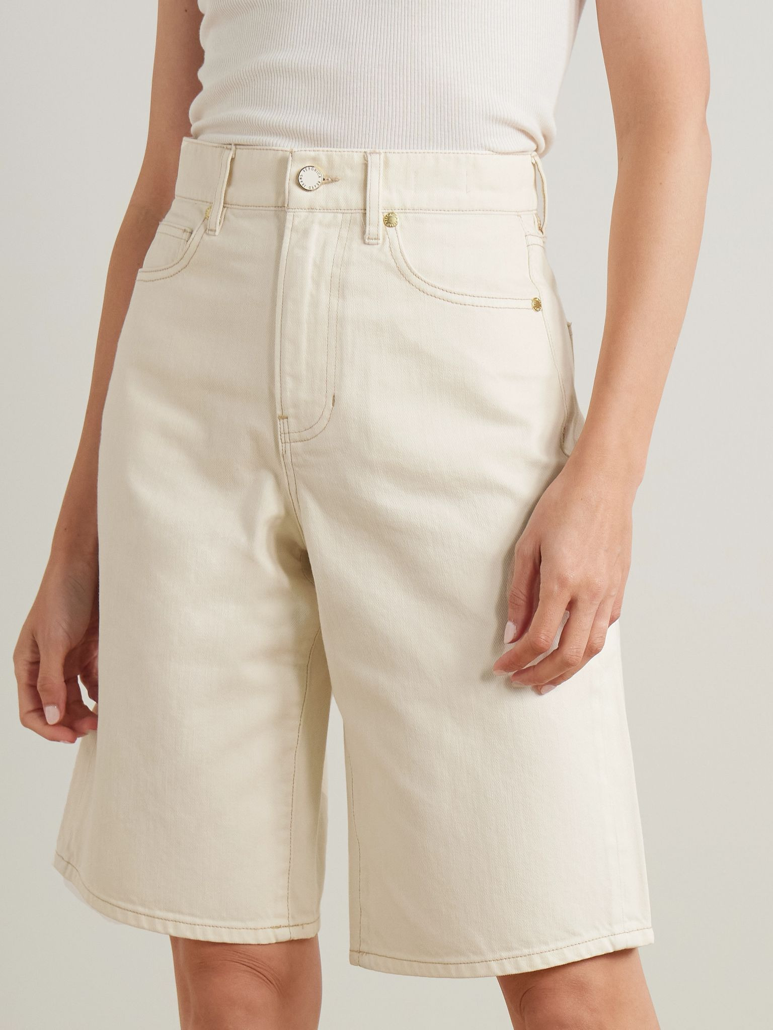 Charlotte denim shorts Ecru - 3