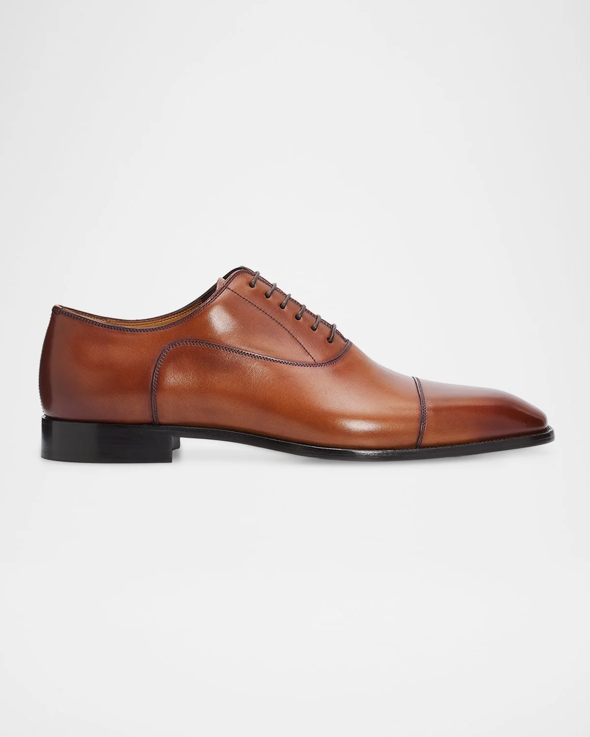 Men's Greggory Patinated Leather Oxford Shoes - 1