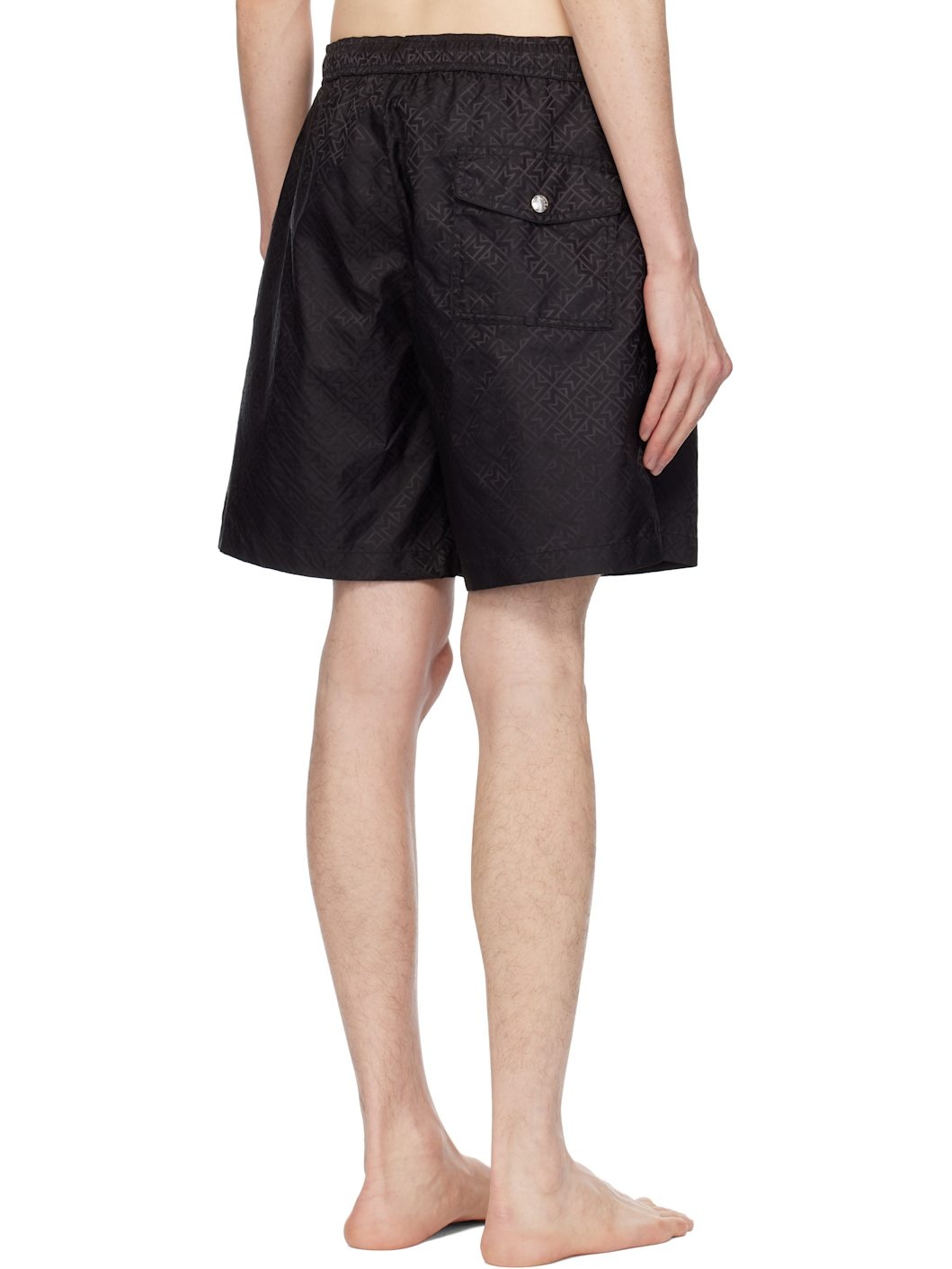 Black Monogram Swim Shorts - 3