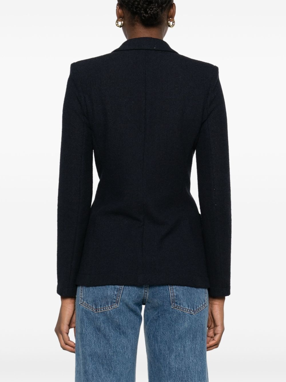 two-tone frisé blazer - 4